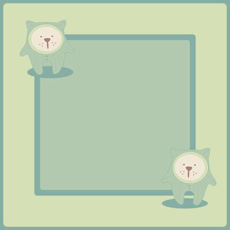 Cute  background  Frame with kitty のイラスト素材