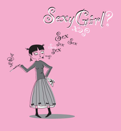 Sexy girl. Vector illustration.のイラスト素材