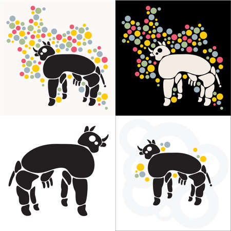 The cow - (space monster). Vector illustration.のイラスト素材