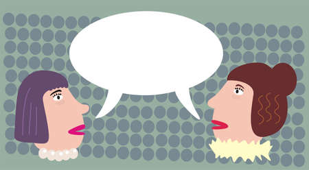 Two talking women. Vector illustration.のイラスト素材