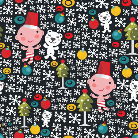 Christmas seamless background. Vector texture.のイラスト素材