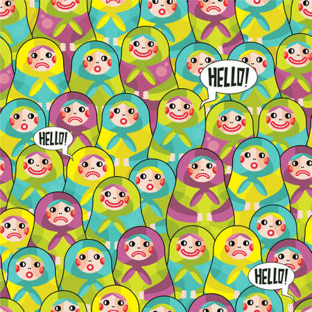 Matreshka disorder seamless pattern.のイラスト素材