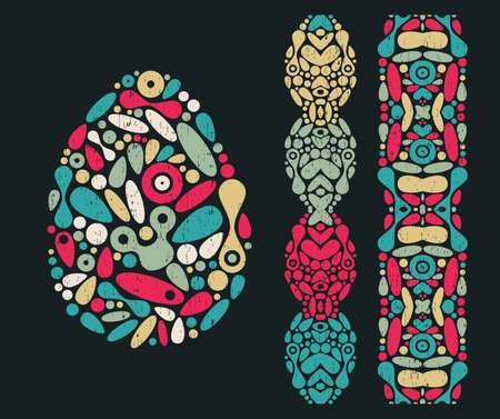 Egg with patterns  Seamless patterns in vector のイラスト素材