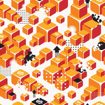 Business seamless pattern with gold ingots. のイラスト素材