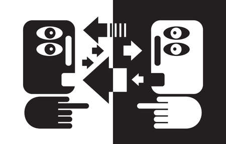 Black and white conversation. のイラスト素材