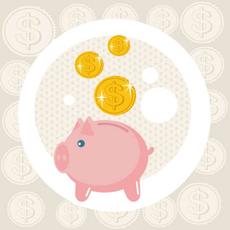 Piggy bank card. のイラスト素材