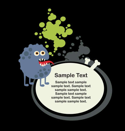 Cute monster with banner. のイラスト素材