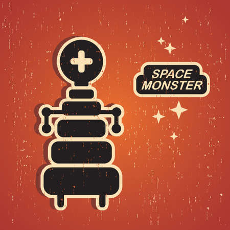 Retro monster. Vintage robot illustrationのイラスト素材