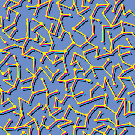 Seamless texture with lines and dots. Vector mosaic illustration.のイラスト素材