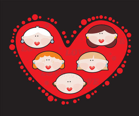 Female heart Vector illustration のイラスト素材
