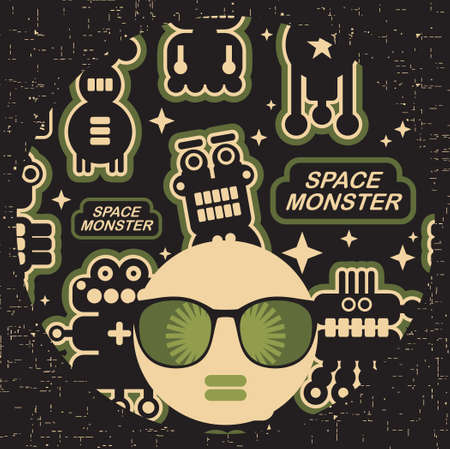 Black head woman with strange pattern on her hair. Vector illustration.のイラスト素材