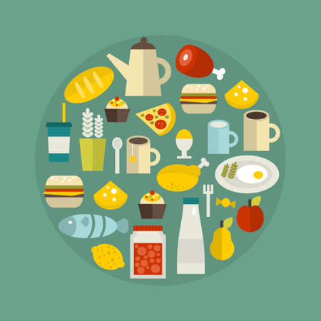 Food circle. Vector illustration.の写真素材