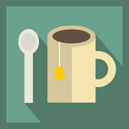 Tea cup icon. vector illustration in flat style.のイラスト素材