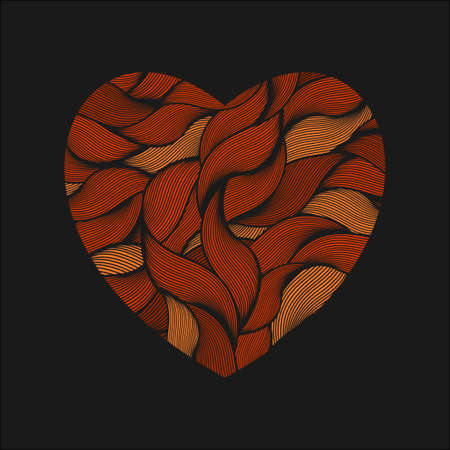 Heart shape with red texture. Vector illustration.のイラスト素材