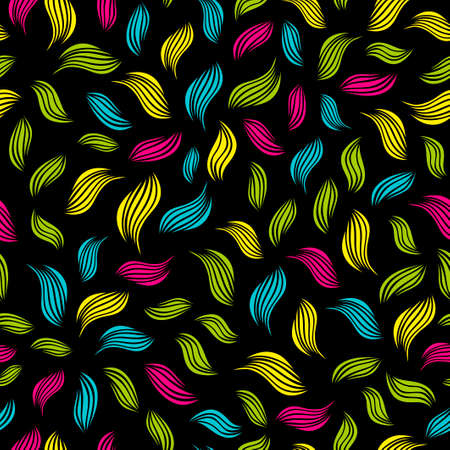 Seamless pattern with abstract leaves. Vector hand drawn texture.のイラスト素材