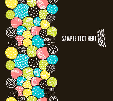Vertical seamless pattern with decorative circles. Vector background.のイラスト素材