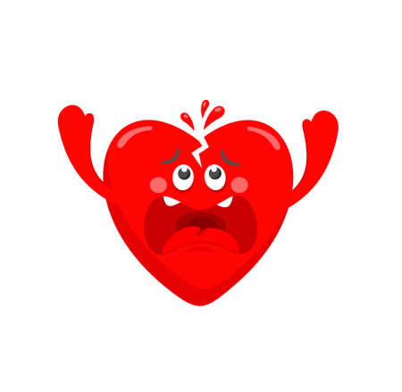 Romantic illustration of  brocken heart. Abstract person.のイラスト素材