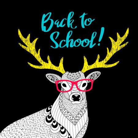 Teacher deer print.のイラスト素材
