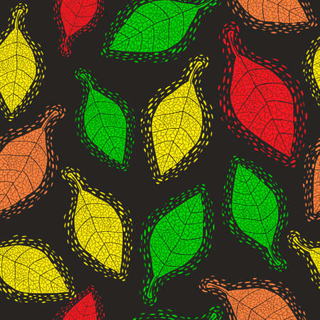 Seamless pattern with decorative autumn leaves.のイラスト素材