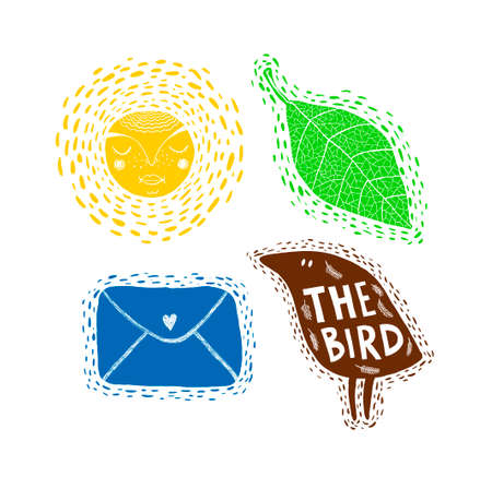 Set of hand drawn characters.のイラスト素材