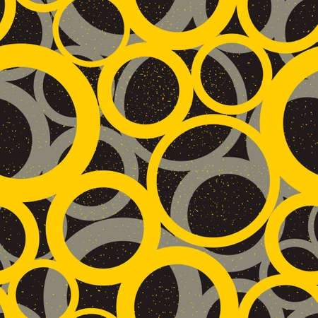 Endless geometric pattern with circles. Repeating background with decorative shapes. Vintage vector wallpaper.のイラスト素材