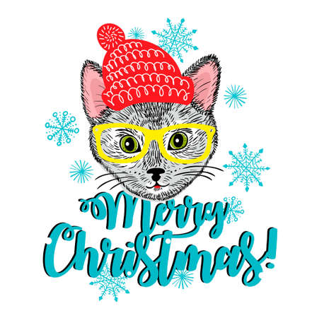 Merry Christmas card cover designのイラスト素材