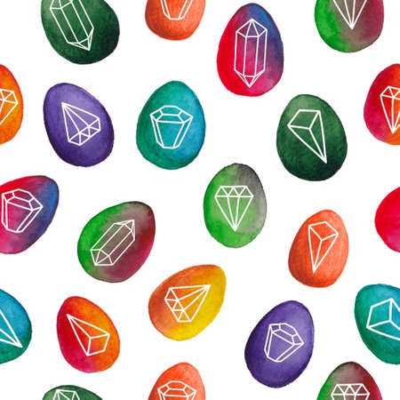 Seamless pattern with doodle diamonds on the eggs background.の写真素材