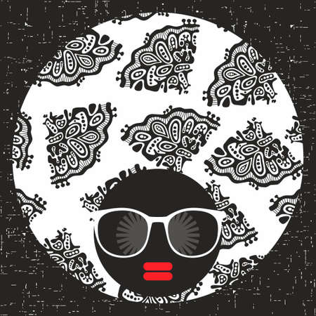 Seamless pattern with cats steps and pineapples from summer time.のイラスト素材