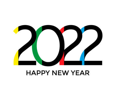 Colorful lettering for new year 2022. Vector art.のイラスト素材