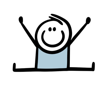 The child sits on the splits and performs a gymnastic exercise. Vector illustration of a young athlete.のイラスト素材