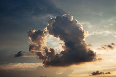 The Heart Shape.The unique shape of thunder cloud.の写真素材