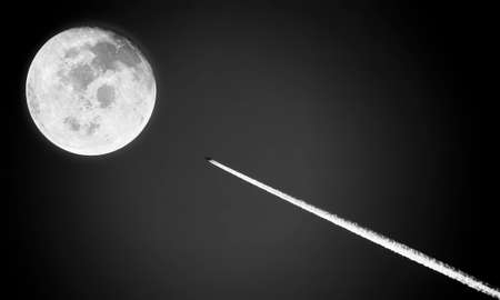 Romantic of Black and White photo about Fly me to the moon.Image of the moon furnished by NASA.の写真素材