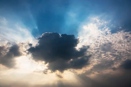 The Power of Sunlight , The Blue Sky and the Clouds.の写真素材