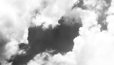 Beautiful Panorama view Black and White Photo of Sky and Clouds.の写真素材