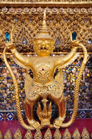 Beautiful garuda statue at Pra Keaw temple in Thailandの写真素材
