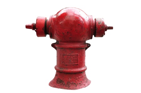 Thai red fire hydrant isolated on the white background, clipping path included 