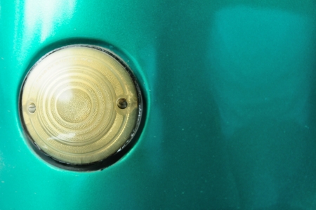 Cycle headlights of green vintage carの写真素材