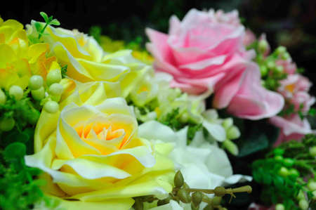 Plastic Roses flowers, handmade productsの写真素材