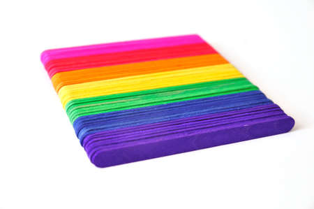 Colorful ice-cream sticks made from wooden 