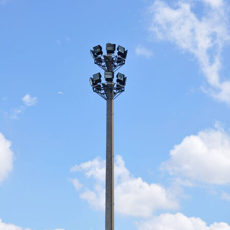 Street light pole with the blue sky の写真素材