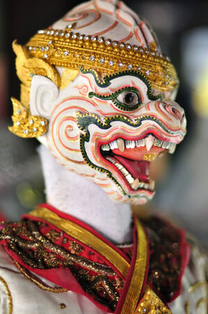 BANGKOK DEC 04  Thai puppet HANUMAN is a character of Thai literature RAMAYANA on December 04, 2013 at Baan-si-la-pin Bangkok, Thailand のeditorial素材