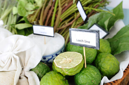 Many type of Thai herbs for spa.の写真素材