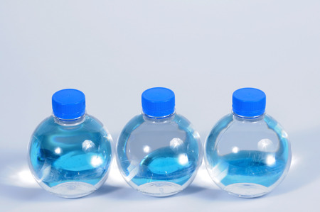 Pure water in round shape bottlesの写真素材