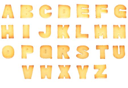 26 English alphabets isolated on white backgroundの写真素材