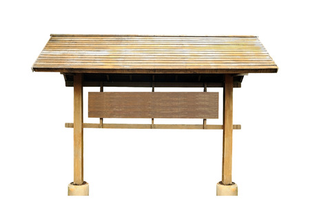 Big outdoor wooden billboard isolatedの写真素材