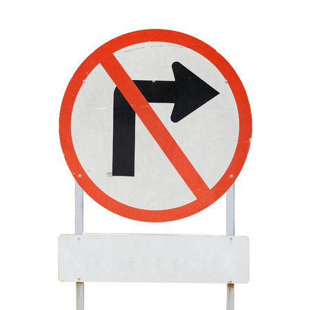 Traffic sign do not turn right