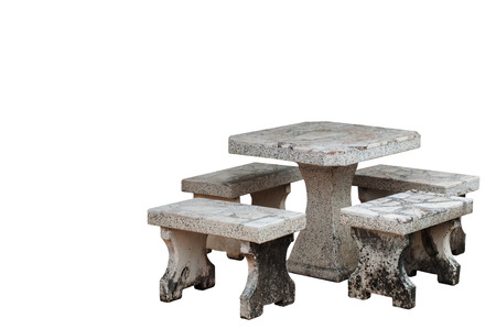 Vintage marble chair set isolated.の写真素材