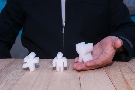 Unidentified business man planning and working with model for business strategy concept.の写真素材