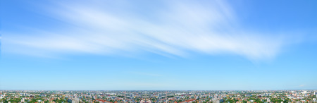 Bangkok Panorama cityscape view with blue sky and running clouds.の写真素材
