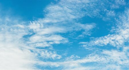 Blue sky with white flurry cloud. for background.の写真素材